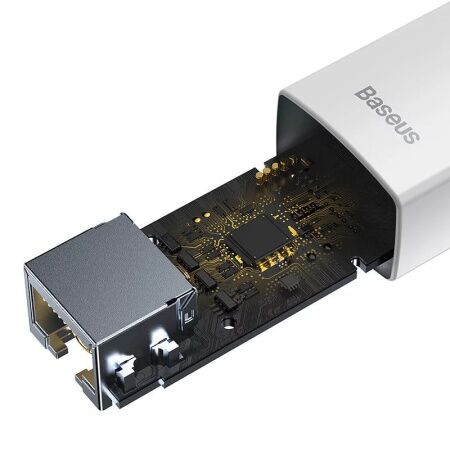 Переходник/Адаптер BASEUS Lite Series Ethernet Adapter, Type-C - RJ45 (100Mbps), белый - 4