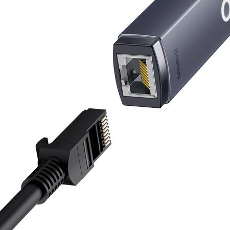 Переходник/Адаптер BASEUS Lite Series Ethernet Adapter (Aluminum Alloy), Type-C - RJ45 (1000Mbps), серый - 2