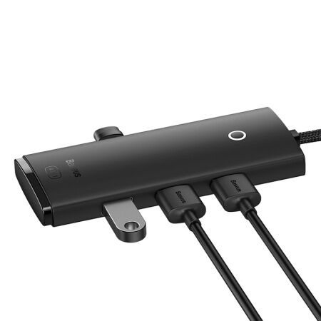 Переходник/Адаптер BASEUS Lite Series 4-Port, Разветвитель, USB - 4xUSB3.0, черный, кабель 0,25см - 5