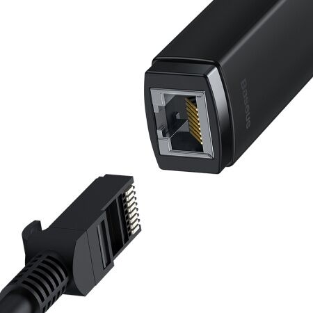 Переходник/Адаптер BASEUS Lite Series Ethernet Adapter, USB A- RJ45 (1000Mbps), черный - 3