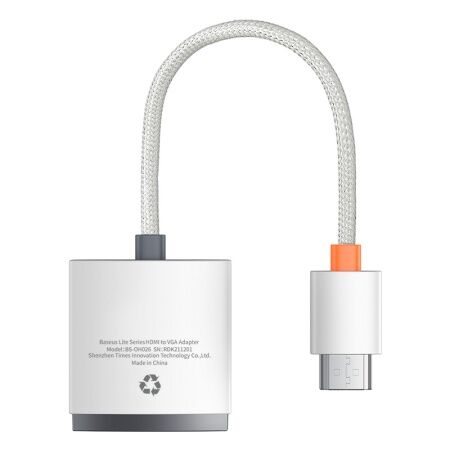 Переходник/Адаптер BASEUS Lite Series Adapter, HDMI - VGA (3.5mm Aux Port & Micro USB Power Input), белый - 2