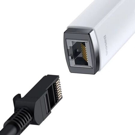Переходник/Адаптер BASEUS Lite Series Ethernet Adapter, Type-C - RJ45 (100Mbps), белый - 5
