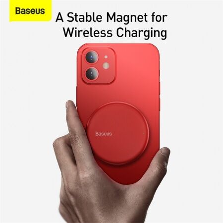 Беспроводное зарядное устройство BASEUS Simple Mini Magnetic BS-W522  Кабель Type-C, 2A, 15W, красн - 6