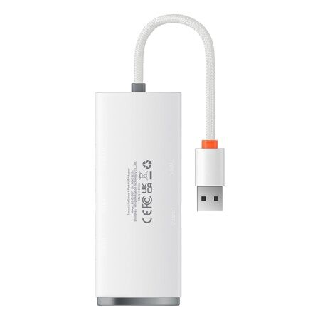 Переходник/Адаптер BASEUS Lite Series 4-Port, Разветвитель, USB - 4xUSB3.0, белый, кабель 0,25см - 5