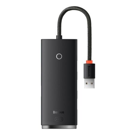 Переходник/Адаптер BASEUS Lite Series 4-Port, Разветвитель, USB - 4xUSB3.0, черный, кабель 0,25см - 1
