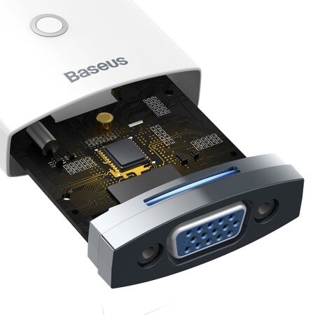 Переходник/Адаптер BASEUS Lite Series Adapter, HDMI - VGA (3.5mm Aux Port & Micro USB Power Input), белый - 7