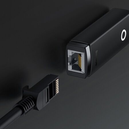 Переходник/Адаптер BASEUS Lite Series Ethernet Adapter, USB A- RJ45 (100Mbps), черный - 6