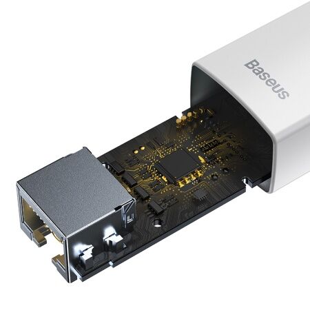 Переходник/Адаптер BASEUS Lite Series Ethernet Adapter, USB A- RJ45 (1000Mbps), белый - 6