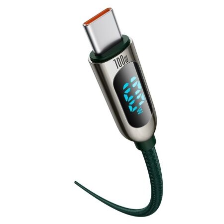 Кабель USB-C BASEUS Display Fast Charging, Type-C - Type-C, 5A, 100W, 1 м, зеленый - 4