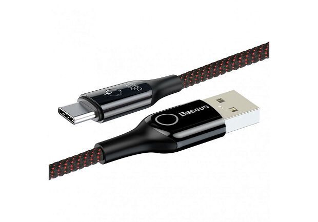 Кабель Baseus C-Shaped Intelligent Power-Off Cable USB For Type-C 3A 1M CATCD-01 (Black) - 2