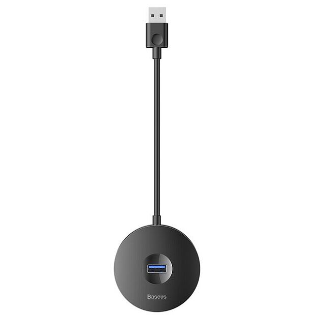 Переходник BASEUS Round Box, Разветвитель, USB - 1xUSB3.0  3xUSB2.0, 25 см, черный - 5