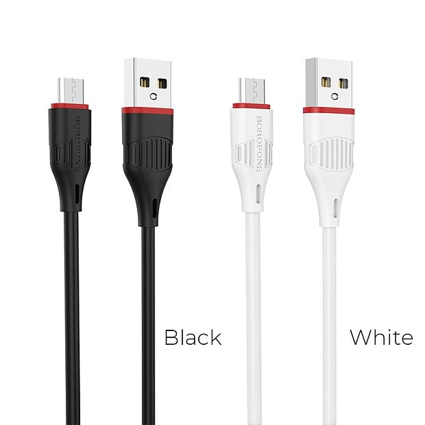 USB кабель BOROFONE BX17 Enjoy MicroUSB, 1м, PVC (черный) - 2