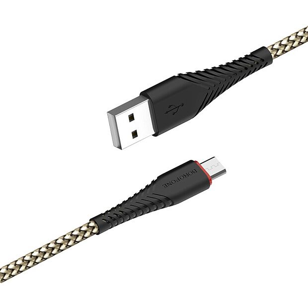 USB кабель BOROFONE BX25 Powerful MicroUSB, 1м, 2.4A, нейлон (черный) - 4