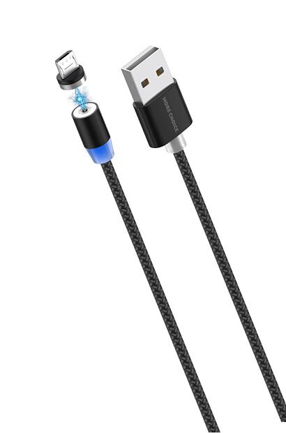 Дата-кабель Smart USB 3.0A для micro USB Magnetic More choice K61Sm нейлон 1м Черный - 2
