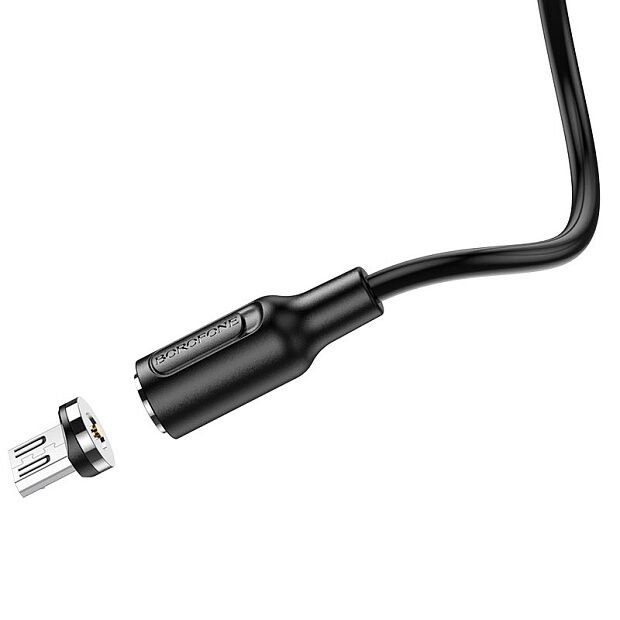 USB кабель BOROFONE BX41 Amiable MicroUSB, магнитный, 1м, 2.4A, PVC (черный) - 4
