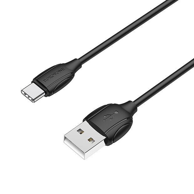 USB кабель BOROFONE BX19 Benefit Type-C, 3A, 1м, PVC (черный) - 1