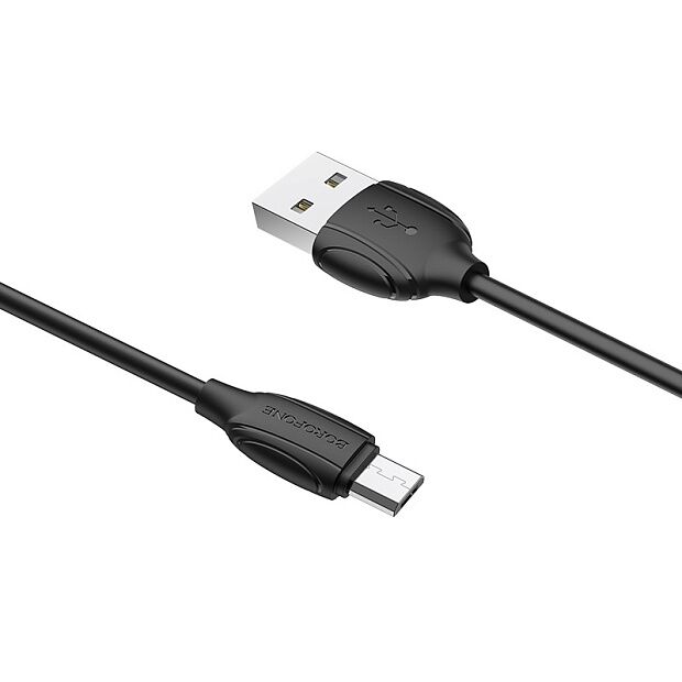 USB кабель BOROFONE BX19 Benefit MicroUSB, 2.4A, 1м, PVC (черный) - 4