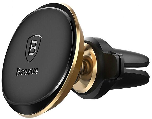 Автомобильный держатель BASEUS Magnetic Air, магнитный, золотой, на воздуховод, компактный, кожаный - 1