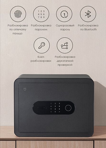 Сейф с датчиком отпечатков Mijia Smart Safe Deposit Box BGX-5X1-3001 (Dark Grey) - 3