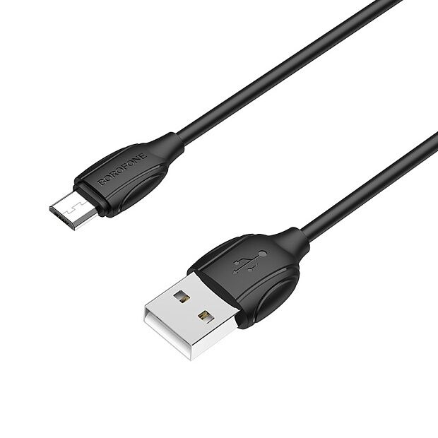 USB кабель BOROFONE BX19 Benefit MicroUSB, 2.4A, 1м, PVC (черный) - 1