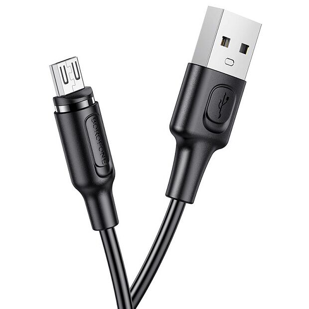 USB кабель BOROFONE BX41 Amiable MicroUSB, магнитный, 1м, 2.4A, PVC (черный) - 1