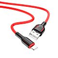 USB кабель BOROFONE BX63 Charming Lightning 8-pin, 1м, 2.4A, силикон (красный) - фото