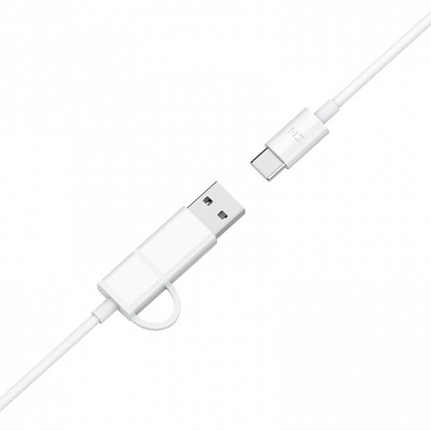 Кабель ZMI C To C To A Data Cable 100 cm (White/Белый) - 4