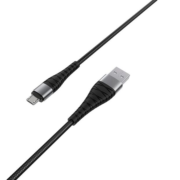 USB кабель BOROFONE BX32 Munificent Micro USB, 1м, 5A, нейлон (черный) - 1