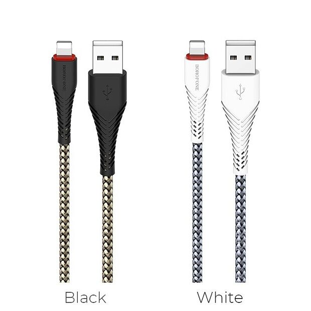 USB кабель BOROFONE BX25 Powerful Type-C, 1м, 3A, нейлон (белый) - 8