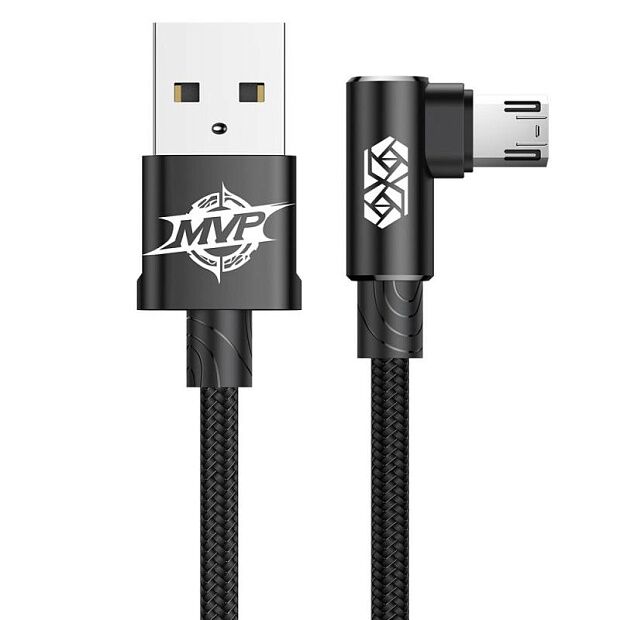 Кабель Baseus MVP Elbow Type Cable USB For Micro 2A 1m (Black/Черный) - 1