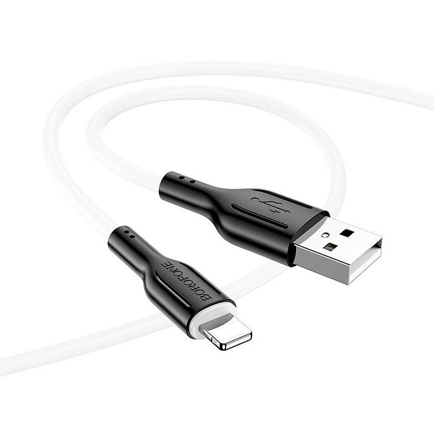 USB кабель BOROFONE BX63 Charming Lightning 8-pin, 1м, 2.4A, силикон (белый) - 3