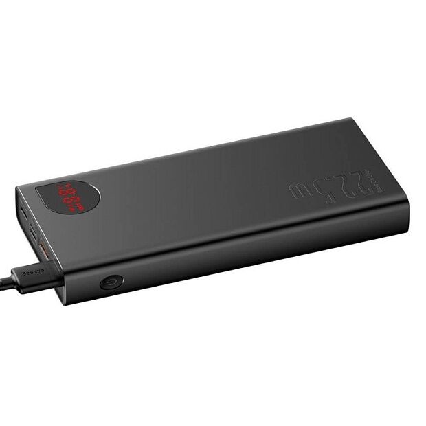 Портативный аккумулятор BASEUS Adaman Metal Digital Display 22.5W, 3A, 20000 мАч, черный, быстрая зарядка, дисплей (PPAD000101) - 6