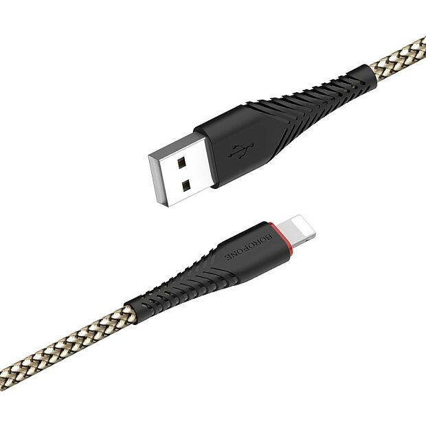 USB кабель BOROFONE BX25 Powerful Lightning 8-pin, 1м, 2.4A, нейлон (черный) - 5