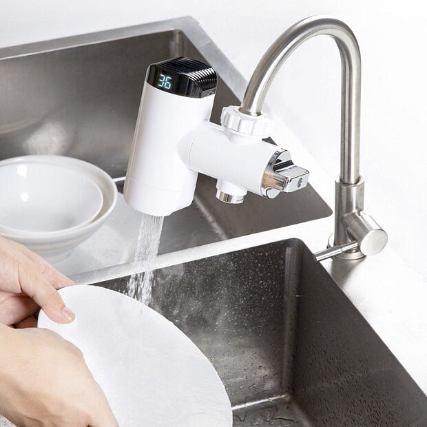 Насадка на кран для нагрева воды Xiaomi Thermal Type Faucet HD-JRSLT06, white - 2