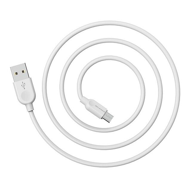 USB кабель BOROFONE BX14 LinkJet MicroUSB, 1м, 2.4A, PVC (белый) - 1