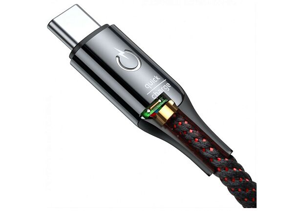 Кабель Baseus C-Shaped Intelligent Power-Off Cable USB For Type-C 3A 1M CATCD-01 (Black) - 4