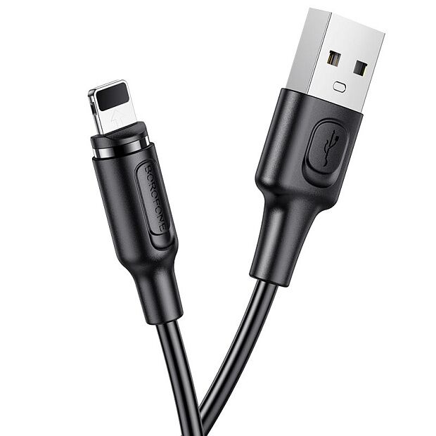 USB кабель BOROFONE BX41 Amiable Lightning 8-pin, магнитный, 1м, 2.4A, PVC (черный) - 1