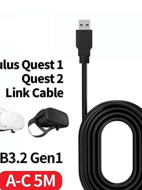 Кабель MiMAXO для Oculus Quest 2 Link Cable (5м) (USB 3.0 Type A-Type C) (Black) - 2