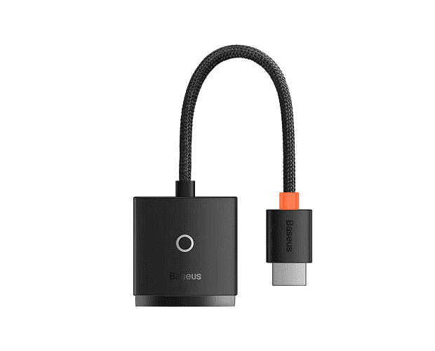 Переходник/Адаптер BASEUS Lite Series Adapter, HDMI - VGA (3.5mm Aux Port & Micro USB Power Input), черный - 1
