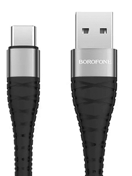 USB кабель BOROFONE BX32 Munificent Type-C, 0.25м, 5A, нейлон (черный) - 1